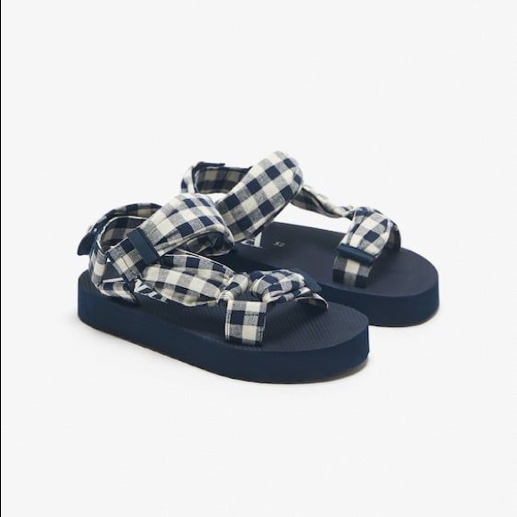 zara gingham sandals